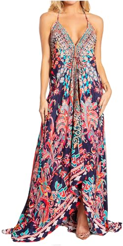 Image of Sakkas Lizi 2025 Womens Maxi High-Low Halter Handkerchief Long Dress Beach Party