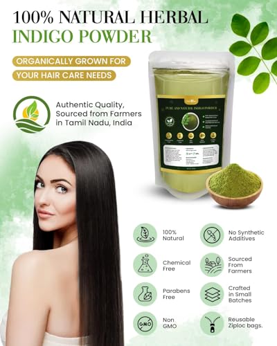 Polvo de índigo orgánico para cabello negro 200 gramos miniatura 2