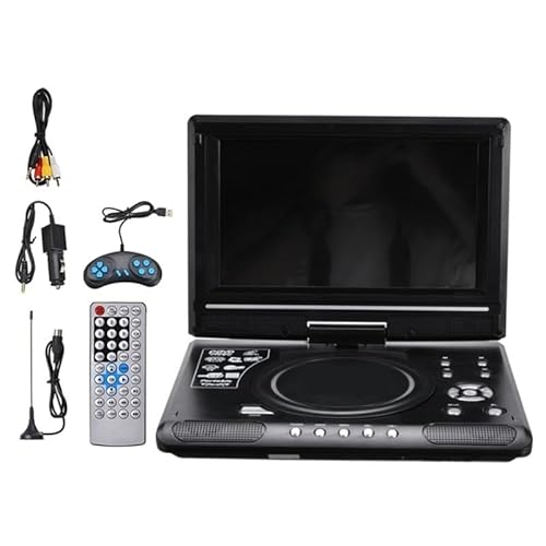 MKHFP Reproductor de DVD de Viaje, Reproductor de DVD portátil for Coche de 9,8 Pulgadas, Reproductor de CD VCD, Reproductor de TV, Adaptador de Radio USB, Compatible con Radio FM