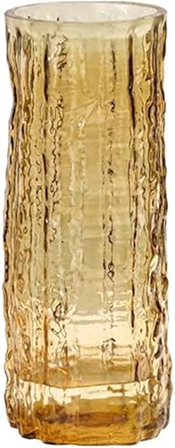 Miniatura 7 de Jarrón cilíndrico de cristal transparente de 7 pulgadas, florero grueso acanalado para centros de mesa modernos, decoración del hogar, sala de