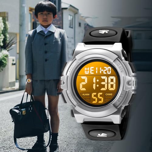 Kid's Watch, Boys Watch Digital Sport Outdoor Multifunction Chronograph LED Waterproof Alarm Calendar Analog Watch for Children with Silicone Band by A ALPS - Image 7