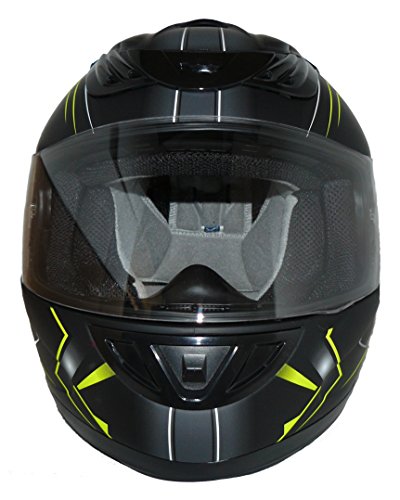 Motorradhelm Protectwear H510 Arrow Schwarz Matt Neon Gelb