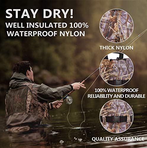 KOMEX Chest Waders Upgrate Fishing Boots Waders Hunting Bootfoot with Wading Belt Waterproof Boots Breathable Nylon and PVC Wading Boots for Men and Women (