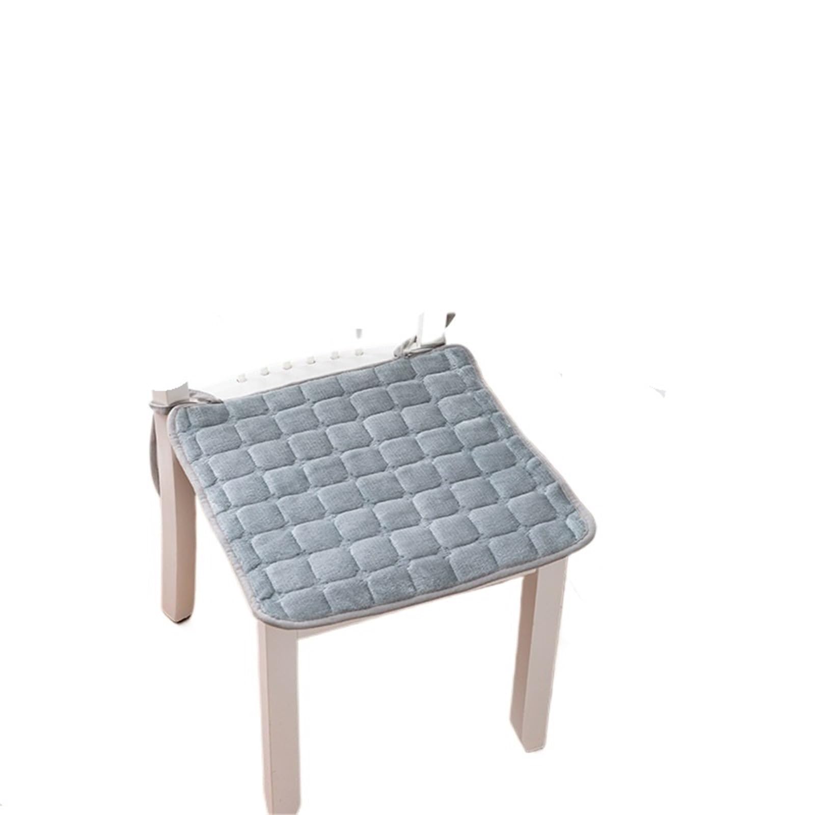 GIJMZY Flannel Solid Color Seat Cushion Winter Plush Thickened Office Chair Autumn Warm Soft Strapped Cushions(COLOR 11,40x40cm)