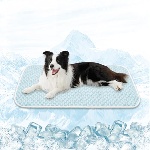 MICROCOSMOS Pet Cooling Mat & Sleeping Pad- Breathable Bubble Surface, EZ Clean. Keep Cooling for Pets, Kids and Adults in Summer.(BlueWhite, 40' x 28')