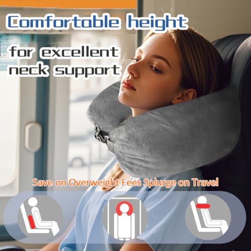 2-Pack-Stuffable-Travel-Neck-Pillow-Velvet-Travel-Pillow-for-Extra-Luggage-Stuffable-Pillow-with-Adjustable-Neck-Size-Travel-EssentialsPackable-Airplane-Travel-Pillow-No-Filler
