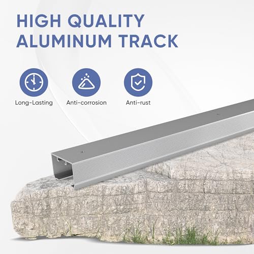 JUBEST 5FT Commercial Grade Pocket Door Hardware and Track Set, Sliding Door Hardware 56.7\", Durable and Smoothly, Easy to Install - Thumbnail 2
