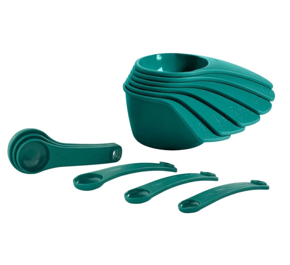 NewTupperware Messlatten Set - 6 Messbecher + 6 Löffel in Mysterious Green