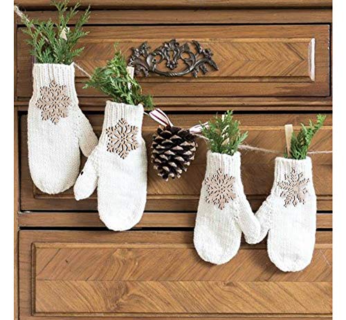 24Pcs Wooden Snowflakes Ornaments 4'' Christmas Tree Hanging Decorations Rustic Ornament Wood Crafts #TOP4