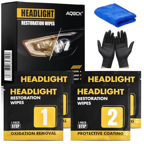 AOGCK car Headlight Repair Wet Wipe Set Including Anti-Oxidation and Anti Yellowing Protective Coating Used to Restore Headlight Transparency
