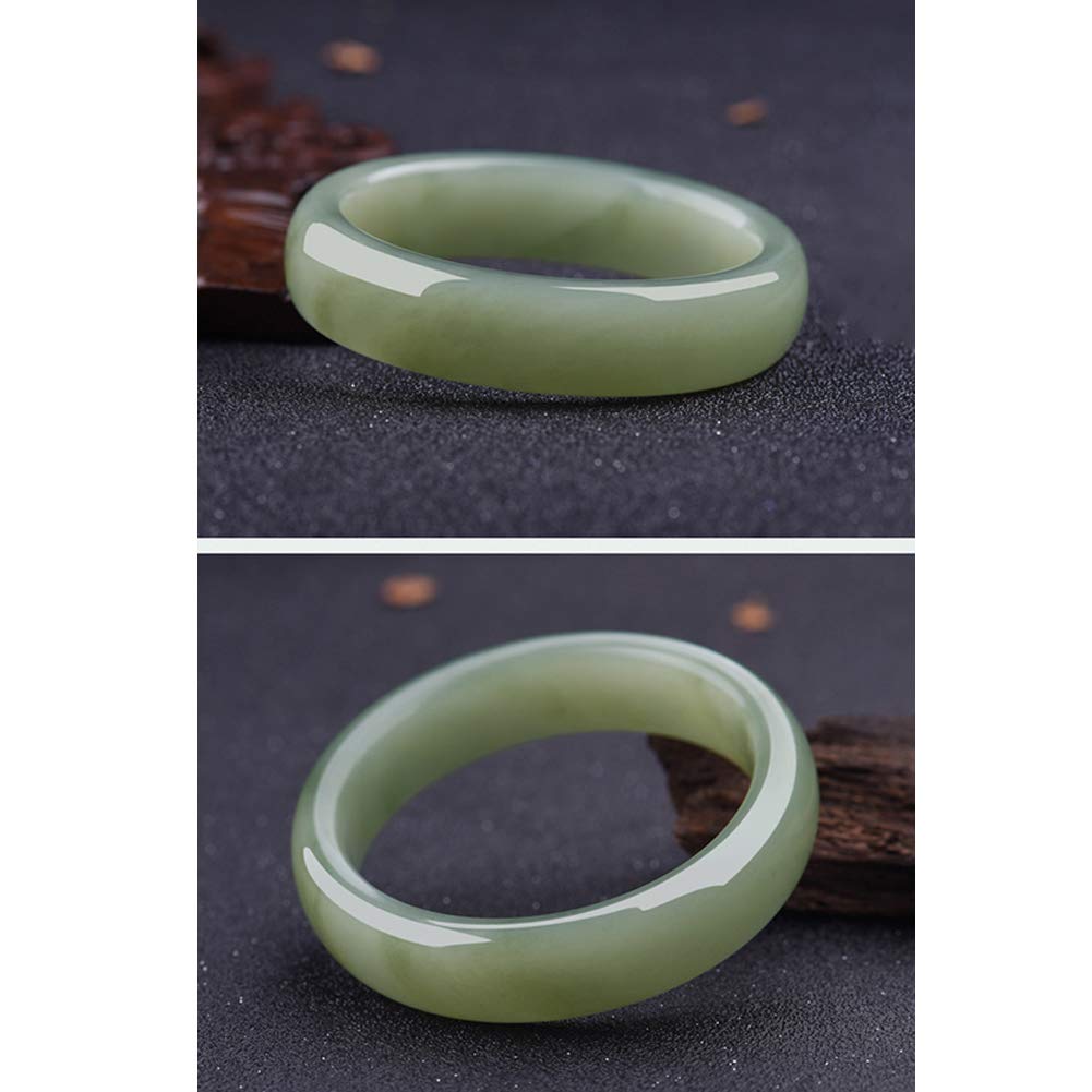 Brazalete de Jade Verde Natural Pulsera Hecha a Mano de Jade Pulido Accesorios de Joyería de Encanto de Mujer, Grado A,58mm