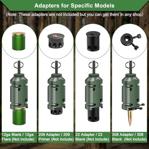 Perimeter Trip Alarm,12 Gauge Camping Trip Wire Alarm Device with 4pcs Screws,Early Warning Security System for Outdoor and Property Safety/Bear Deterrent -Dark Green (Adapter Not Included - Thumbnail 5