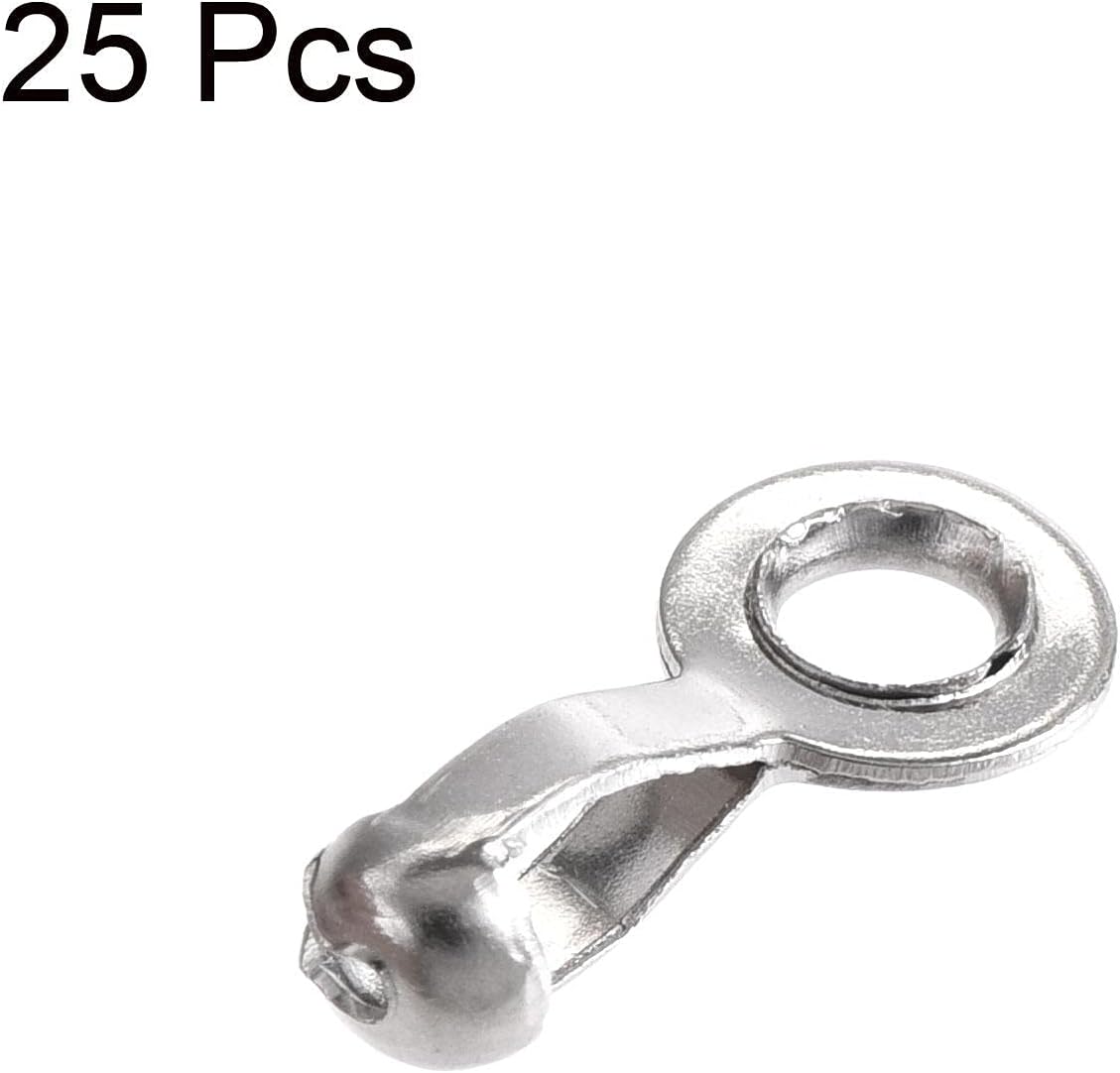 sourcing map Ball Chain Connector, 2mm 2.4mm Pull Loop Crimp Link Stainless Steel Connection, Pack of 25 - Image 4