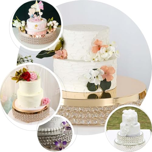 Efavormart 13" Gold Crystal Beaded Metal Cake Stand Pedestal, Cupcake Display, Dessert Riser - Image 6