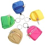 Amosfun 5Pcs Mini Rucksack Charme Keychain Kleine Rucksack Hängen Münze Taschen Münze Geld Ändern Geldbörse Schlüsselbund Anhänger Dekorative Kleinen Schlüsselring Anhänger für Beutel