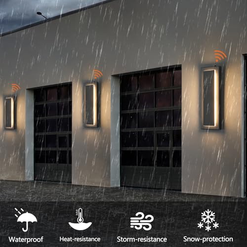 tewei LED Outdoor Wall Sconce Dusk to Dawn Outdoor Lighting, Modern Exterior Lighting Fixtures Matte Black LED Exterior Wall Lights for House Front Porch, Warm White 3000K, 2 Pack - Image 5