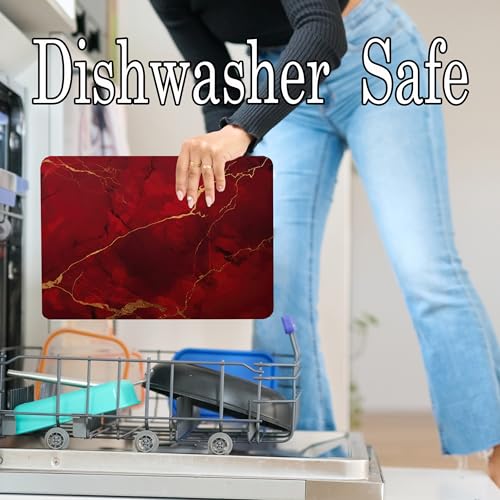 Tabla de Cortar de Vidrio Templado con Diseño Mármol Rojo Oscuro para Cocina, Regalo para Mamá o Esposa miniatura 6
