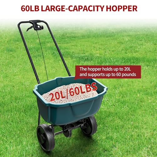 image for YITAMOTOR 60 lb Walk Behind Lawn and Garden Spreader for Seeds and Fer