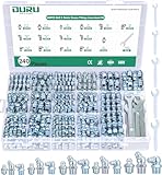 OURU 240PCS Grease Fittings Assortment,SAE & Metric Zerk Grease Fittings Straight 45 90 Degree with Wrench Kit(7-11mm) for Grease Gun