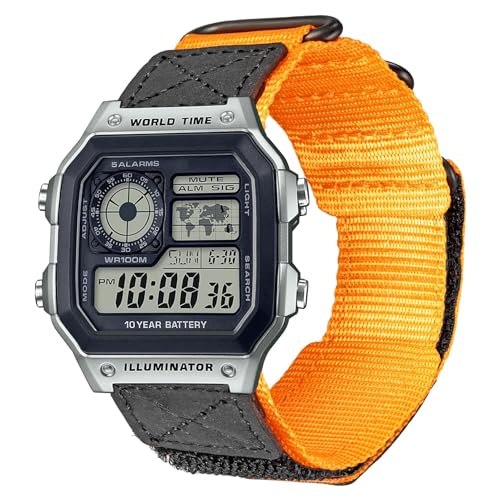 Image of 18mm Watch Band Strap for Casio AE-1000W AE-1200 AE-1300 AEQ-110W AQ-S800W MRW-200H MRW-S300 SGW-300H SGW-400H W-216H W-218H W-735H, Rugged Nylon Sports Strap