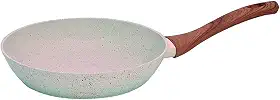 Mimo Style Frigideira Linha Cook - Estrutura em Alumínio Revestida em Cerâmica, Fundo de Indução. Cabo Soft-Touch, Não Esquenta. Funciona em Fogão a Gás, Elétrico e Indução (Marmol - Vanilla, 24cm)