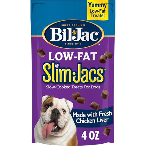 Bil-Jac Slim Jacs Low-Fat Dog Treats for Weight Management | Made with Real Chicken Liver | 4 oz