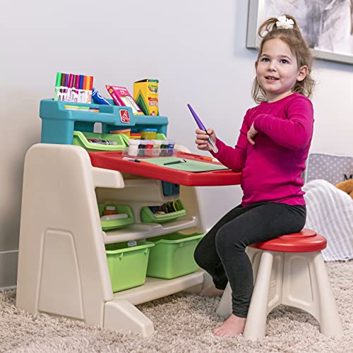 Step2-Flip-Doodle-Easel-Desk-With-Stool-for-Kids-2-in-1-Activity-Table-Art-Easel-for-Toddlers-Ages-2-Years-Old-Easy-Assembly Step2 Flip Doodle Easel Desk With Stool for Kids 2 in 1 Activity Table Art Easel for Toddlers Ages 2 Years Old Easy Assembly