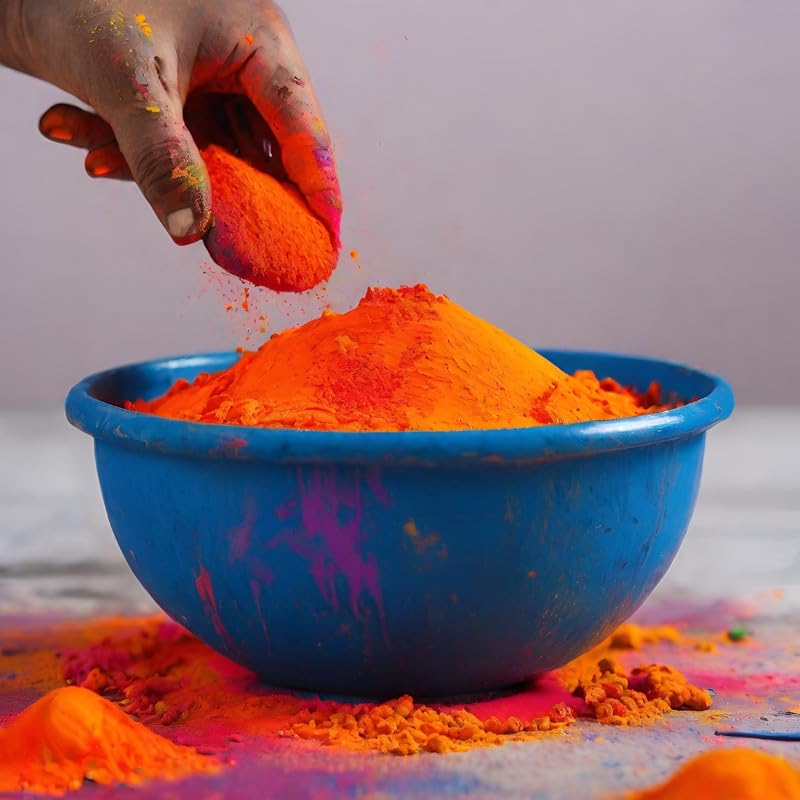 Image of Herbal and Organic Holi Colors | Eco Friendly | Orange Color 500gm | Natural and Skin-Friendly Gulal | Handmade and Non-Toxic | Holi Ke Rang | Holi Celebration | Stain Free