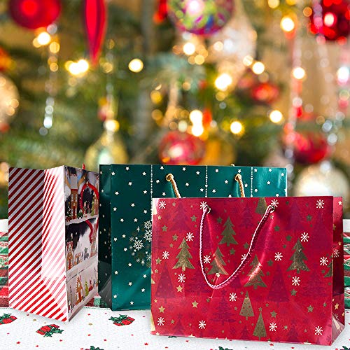 Gudotra 12pz Sacchetti Carta Natale con Maniglia