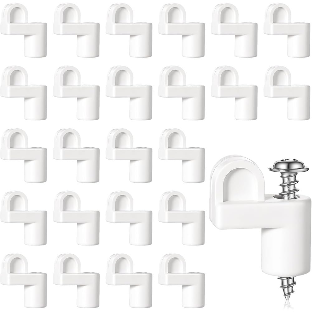 Aundhegrtt White 24 Pack 3/8 In Nylon Window Screen Clip With Screws Window Screen Clip For Fastens Storm Window,Storm Panels, Screen Door Clips (White)