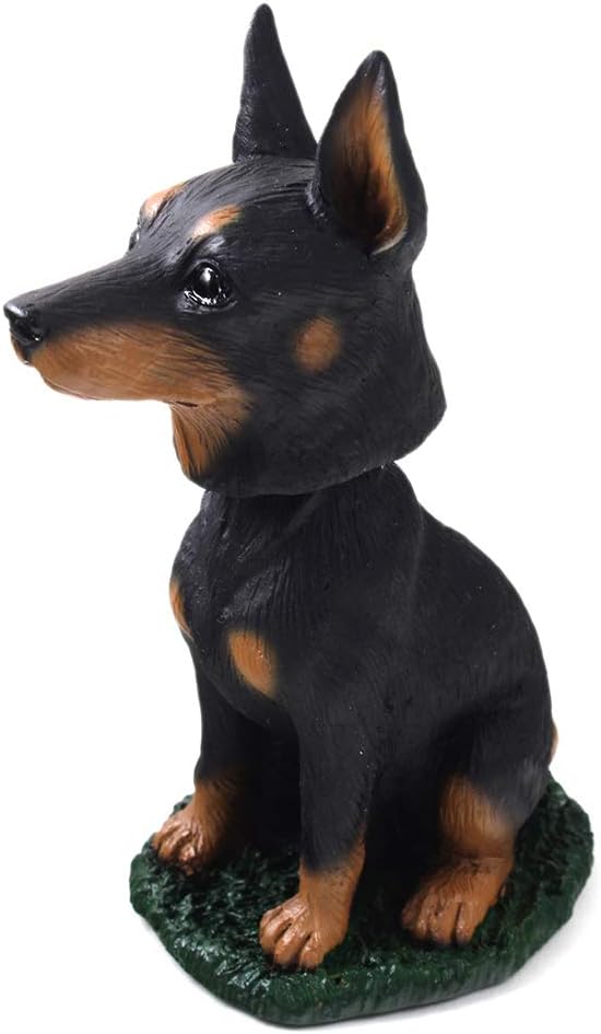 Animal Den Doberman Pinscher Black and Tan Dog Bobblehead Figure for Car Dash Desk Fun Accessory - 3.5" image 2