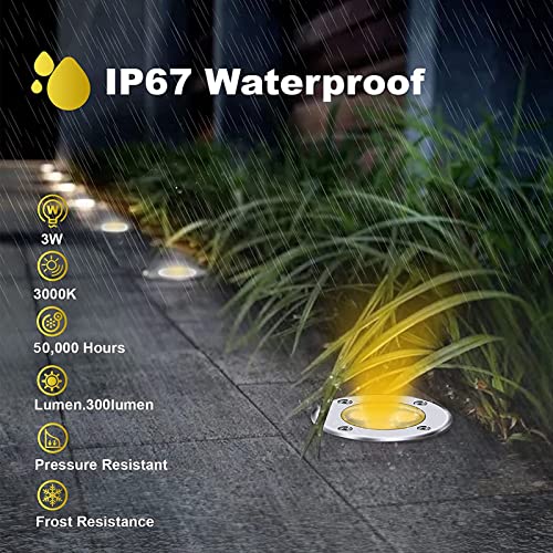 AHOTSUK Luci da terra a LED da 3 W, alimentate a