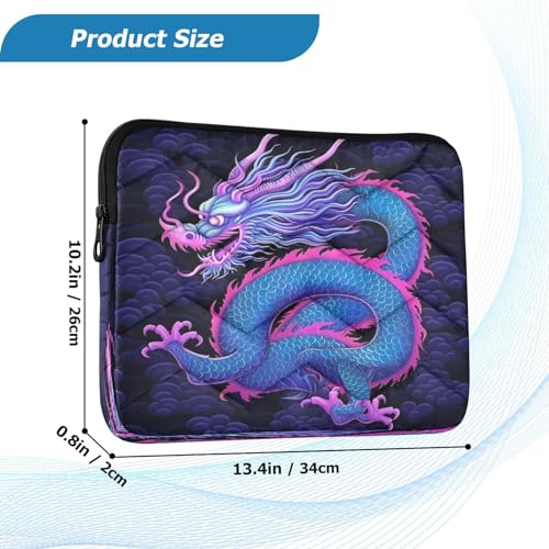 Funda para portátil de 13-14 pulgadas azul púrpura dragón miniatura 3