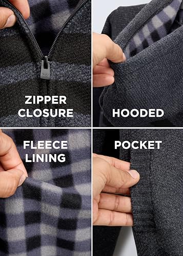 X RAY Boys (6-12) Full Zip Fleece Flannel Lining Sweater with Hood, Kids Knit Sweater for Spring, Fall and Winter4