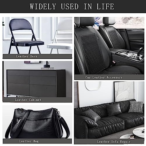 Image of Leather Repair Patch with Extra 6 Strong Glue Tube - Premium Self-Adhesive Leather for Sofas, Car-Bike Seats, Chairs, and More - High Durability and Proven Repair Solution (BLACK-6)