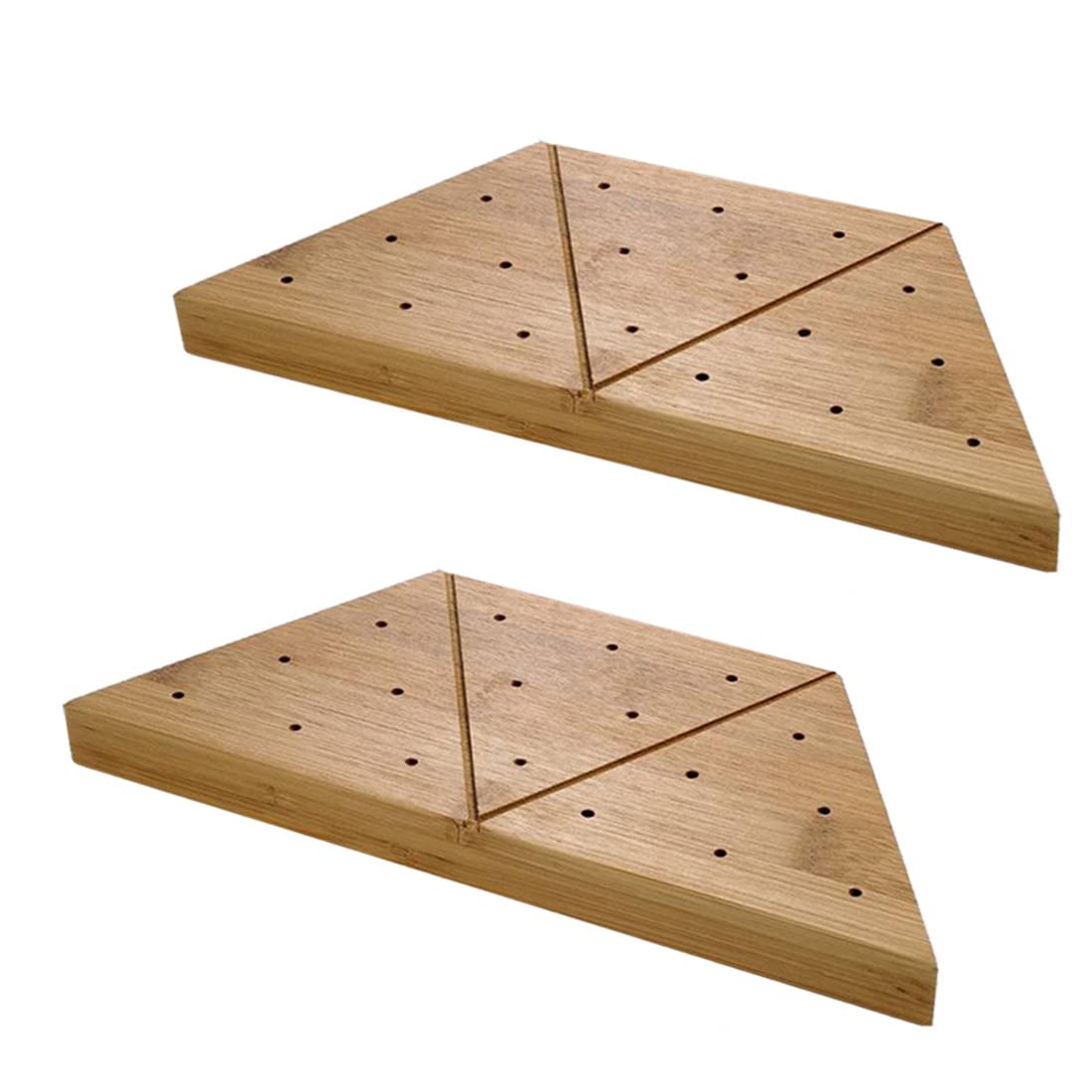 MAQA 3pz Porta spiedini in legno 23.5x11.5xh 2 cm, Tagliere con 18 fori per stecchini per aperitivo, espositore buffet spiedini