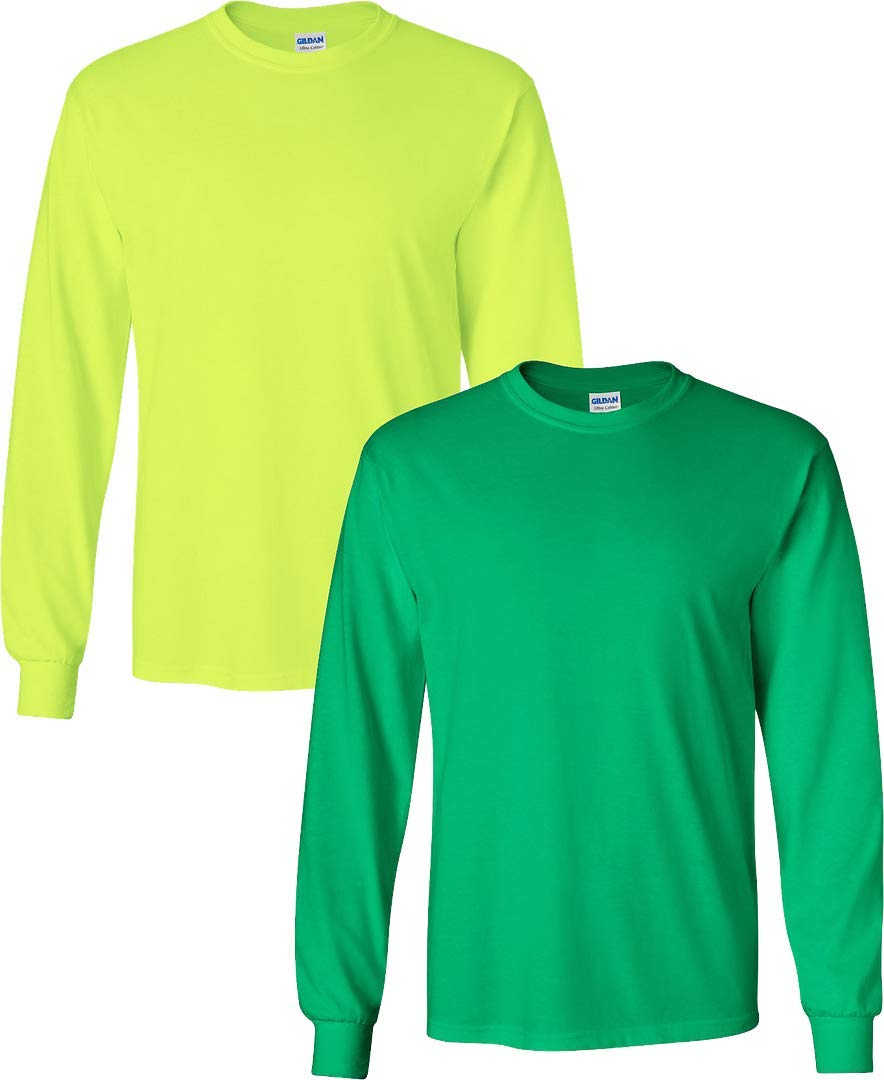 Gildan mens Heavy Cotton Long Sleeve T-Shirt, 2-Pack Shirt