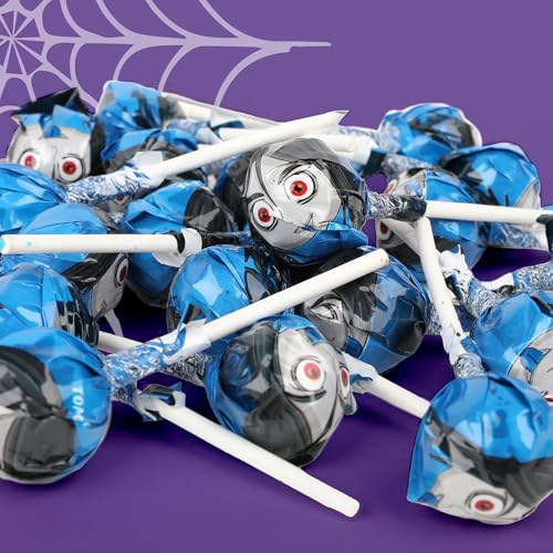 Halloween Lolli-Mix: Scary Pops (200g) Zungenfärber mit Blaubeer-Geschmack & Creepy Bones Lollipops (90g) Erdbeer-Apfel Geschmack, Glutenfrei, Ideal für die Candy Bar und Mitgebsel