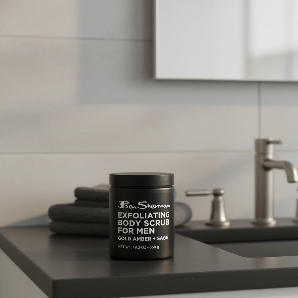 Ben Sherman Exfoliating Body Scrub For Men with Shea Butter Vitamin A and C, Moisturizing Hydrating Body Scrub for Healthy Skin - Image 4