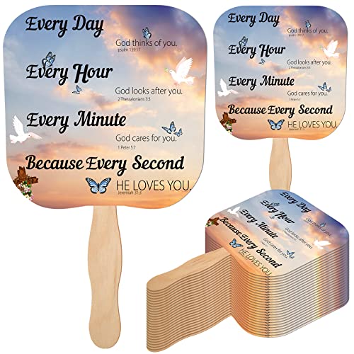 Image of Sherr 25 Pcs Christian Fans Bulk Religious Church Handheld Fans the Lord's Prayer Parlor Church Favors Gift
