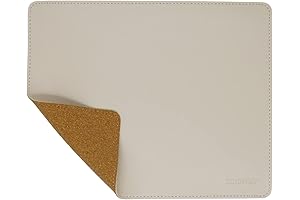 Neutral Leather Stitched Mouse Pad