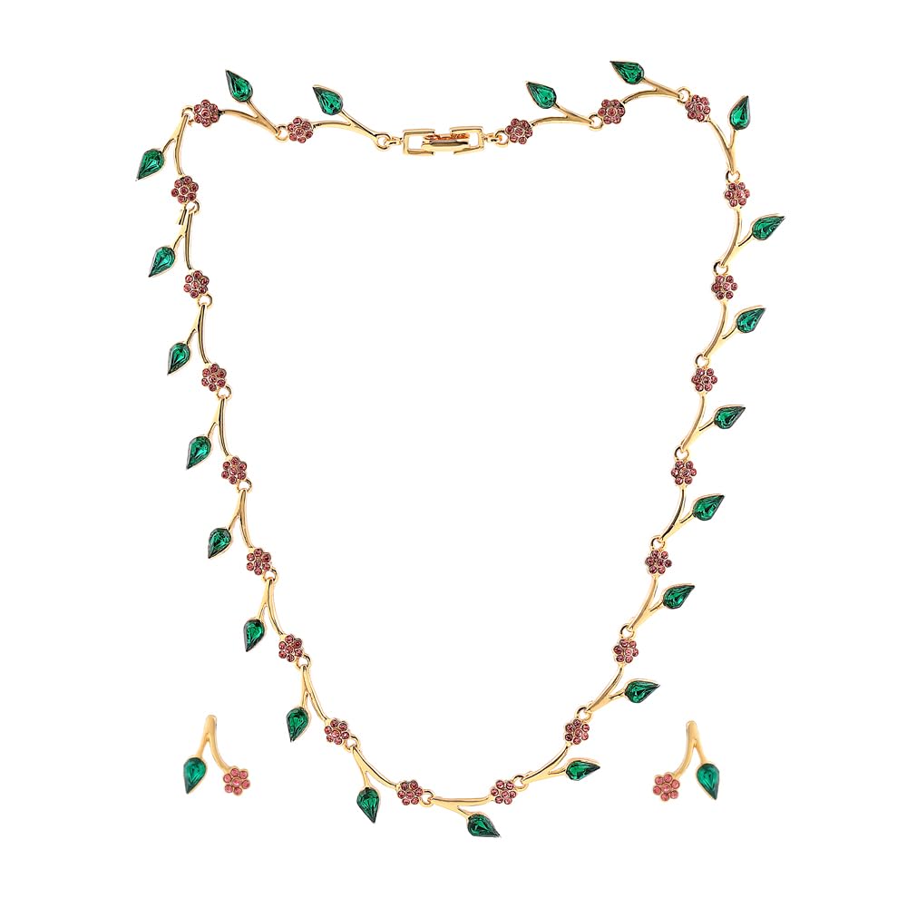 EsteleJewellery Sets for Women Gold Plated Bridal Necklace Jewellery Set with Earrings