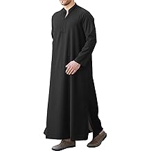 Kaftan Thobe for Men Big And Tall Muslim Robe Mens Long Sleeve Caftan