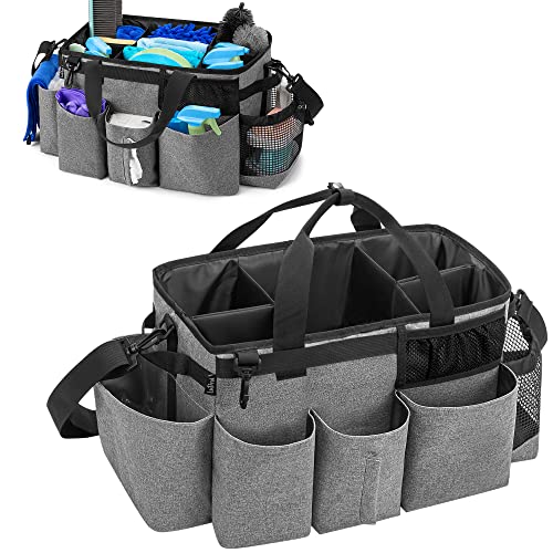 Large Wearable Cleaning Caddy Bag with 4 Foldable Dividers