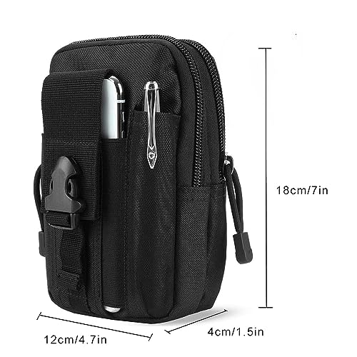 Tactical Molle Pouch Men Belt Waist Bag Compact Outdoor Multipurpose Utility Gadget with Cell Phone Holster Holder for Cycling Running Hiking 2 Tactical Molle Pouch Men Belt Waist Bag Compact Outdoor Multipurpose Utility Gadget with Cell Phone Holster Holder for Cycling Running Hiking - Image 2