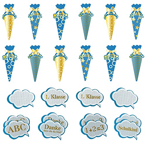 Oblique Unique® Juego de decoración para el comienzo del curso escolar, para niños, bolsas de azúcar, confeti + ABC escolar, clase 1 + 2 = 3 confetis