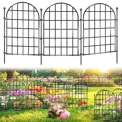 32.5 ft(L) x 26 in(H) Garden Fence, 30 Panels Arched Rustproof Metal No Dig Fence Garden Fence Border, Decorative Animal Barrier Fence with Ground Stake for Dog, Rabbit, Outdoor Yard Patio Decor