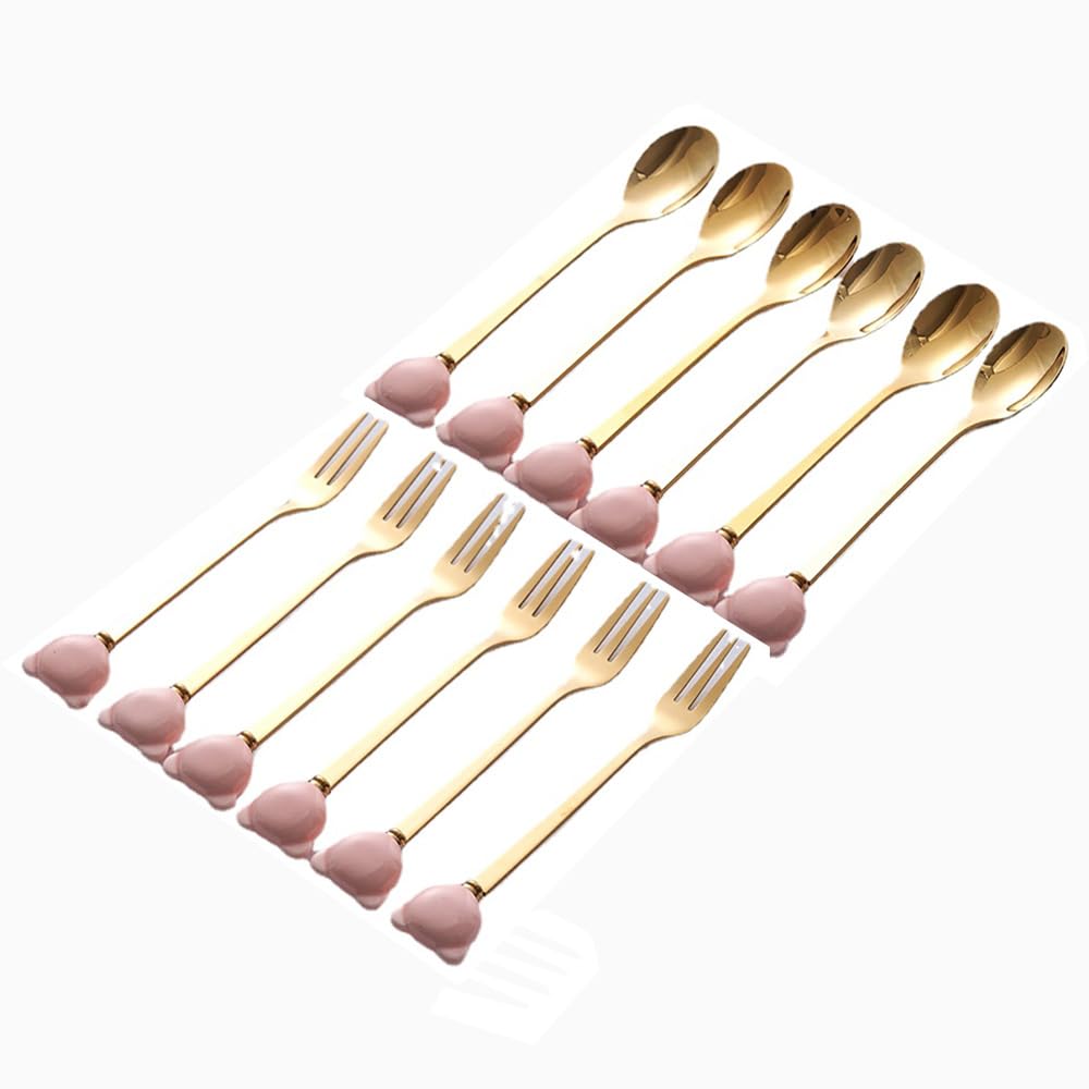 Ensemble de couverts pour pique-nique et repas en terrasse, 12 pièces en inox et transparent