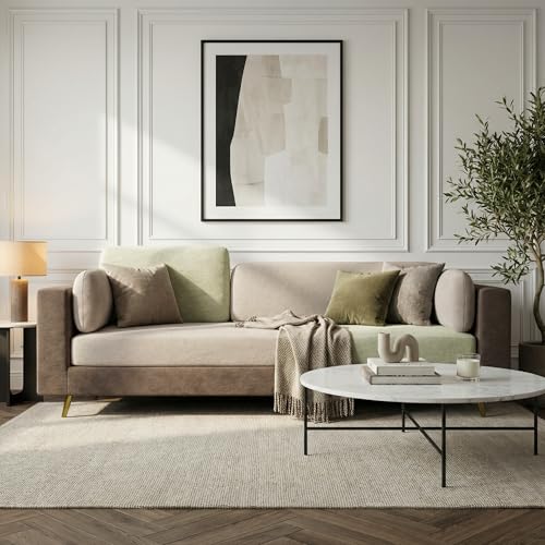 Image of Nuvola Premium Latex Fabric Sofa | 3, 4 & 5 Seater Options | 2 & 3-Toned Variants | Ultra-Soft Deep Seating Comfort | Modern Living Room Sofa | 3-Year Warranty