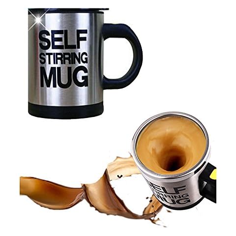 Mengshen Self Stirring Coffee Mug, Stainless Steel Automatic Mixing & Spinning Cup for Morning Travelling Home Office Men and Women MS-A004A Black Cover